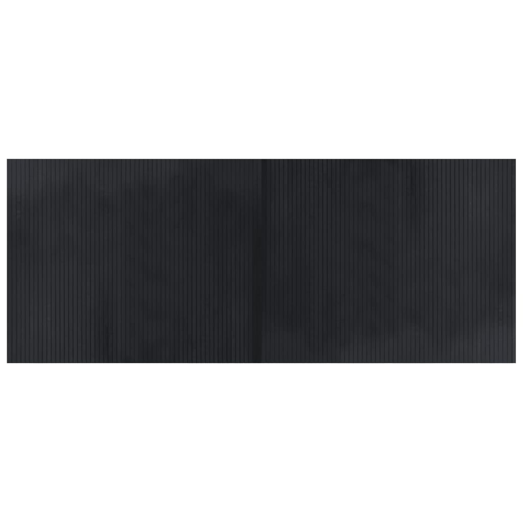 gulvtæppe 80x200 cm rektangulær bambus sort