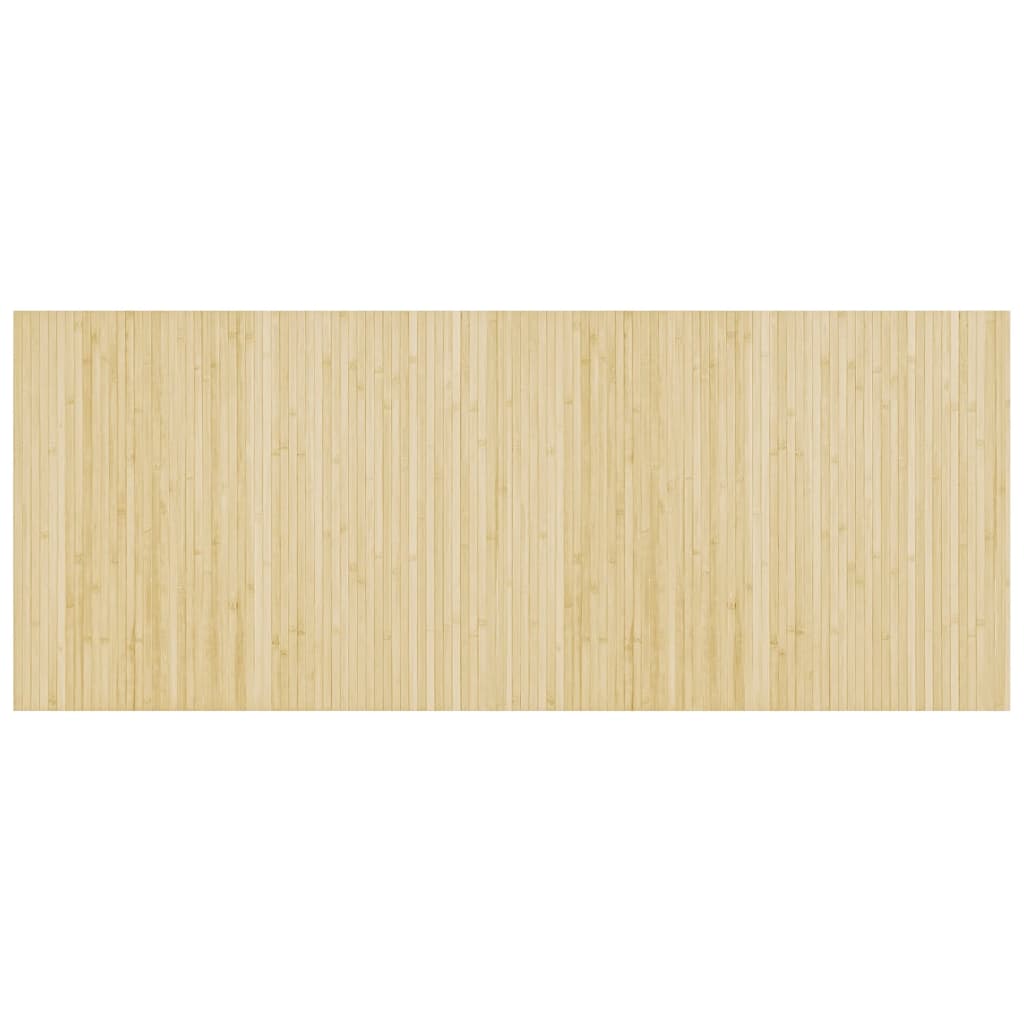 gulvtæppe 80x200 cm rektangulær bambus lys naturfarvet