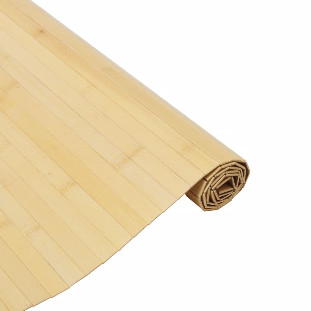 gulvtæppe 80x200 cm rektangulær bambus lys naturfarvet
