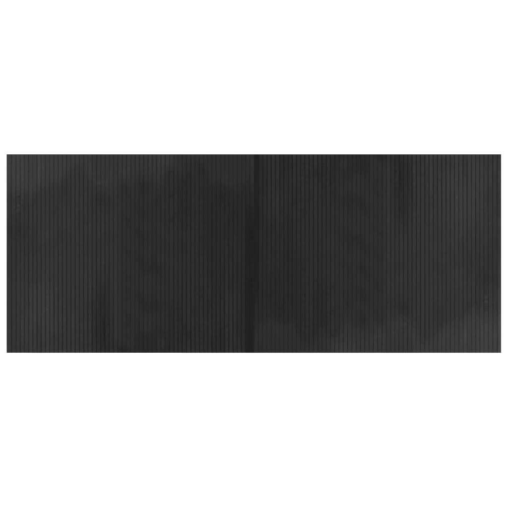 gulvtæppe 80x200 cm rektangulær bambus grå