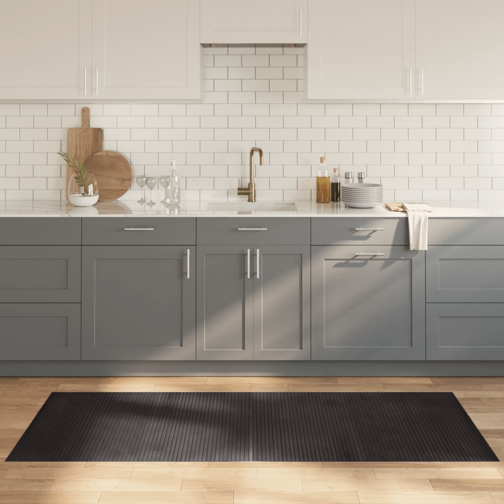gulvtæppe 80x200 cm rektangulær bambus mørkebrun