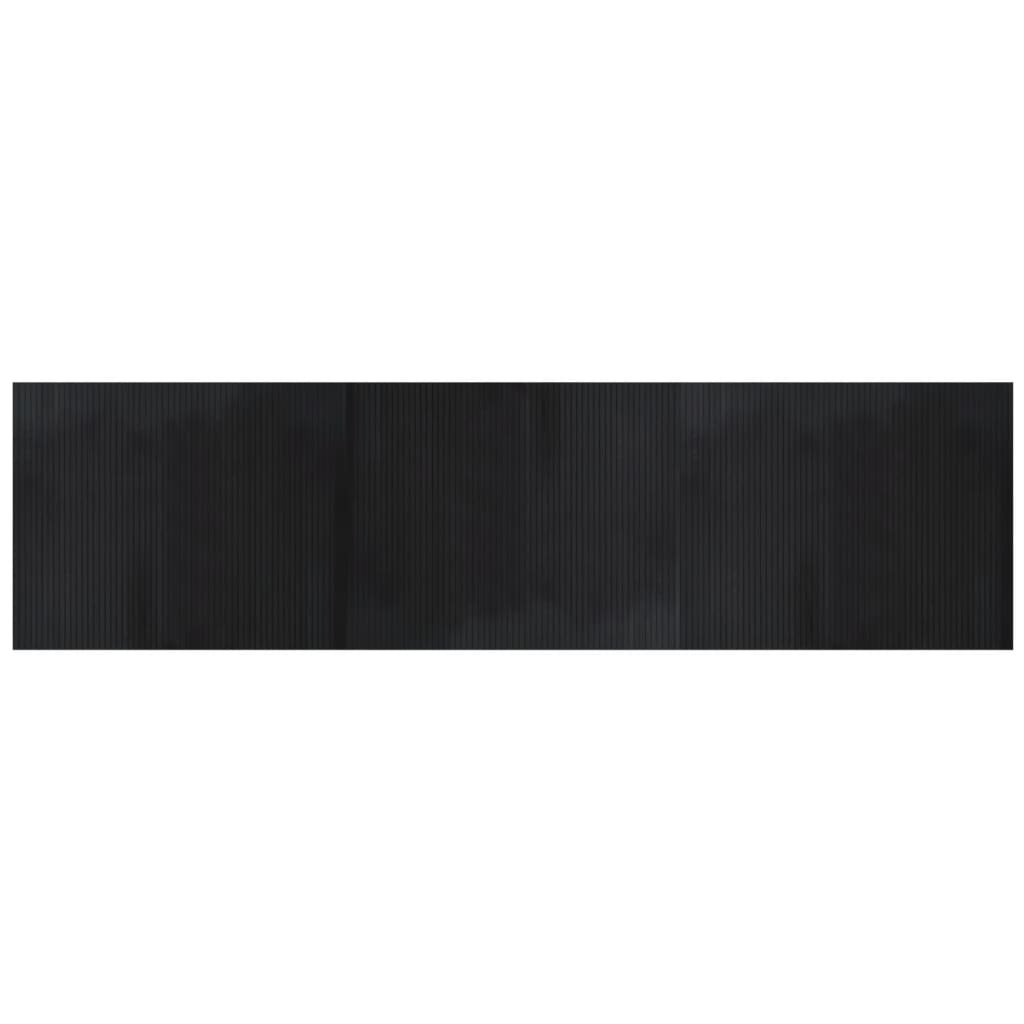 gulvtæppe 80x300 cm rektangulær bambus sort