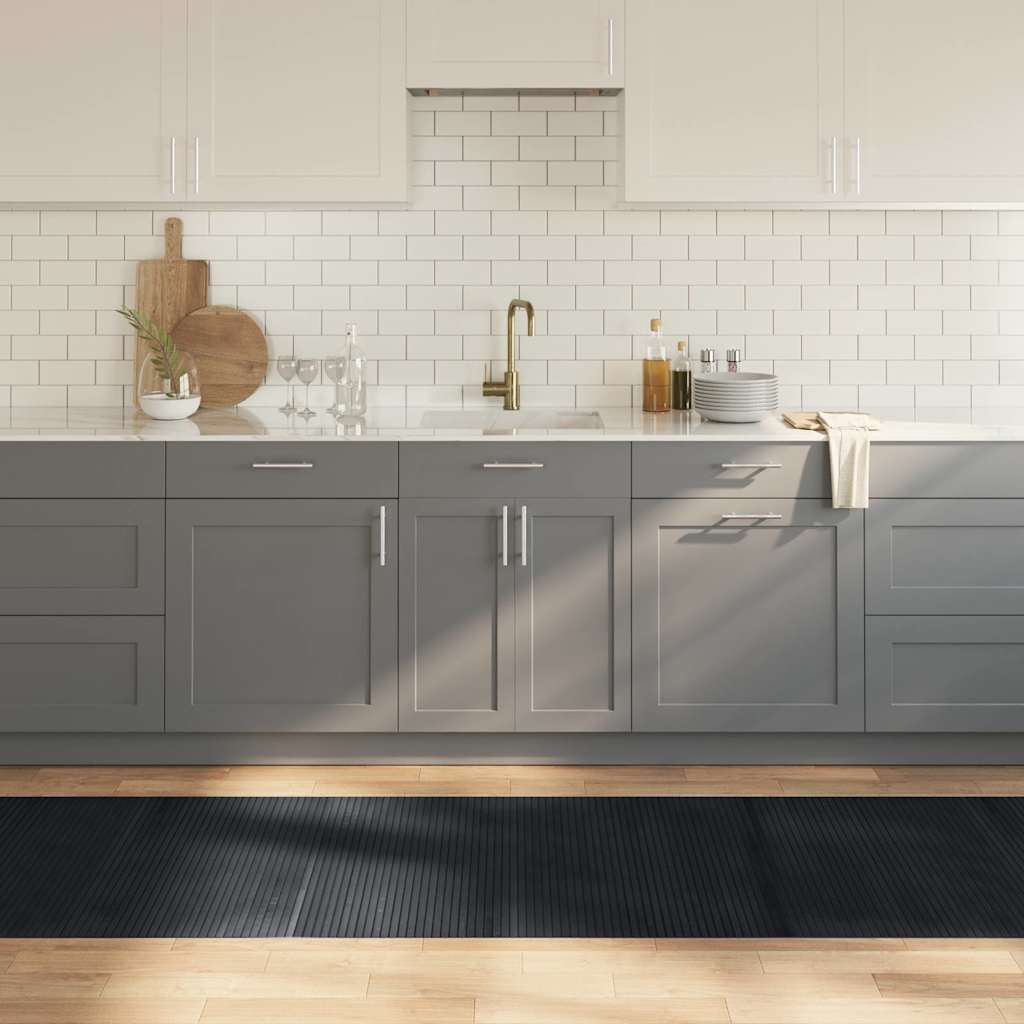 gulvtæppe 80x500 cm rektangulær bambus sort