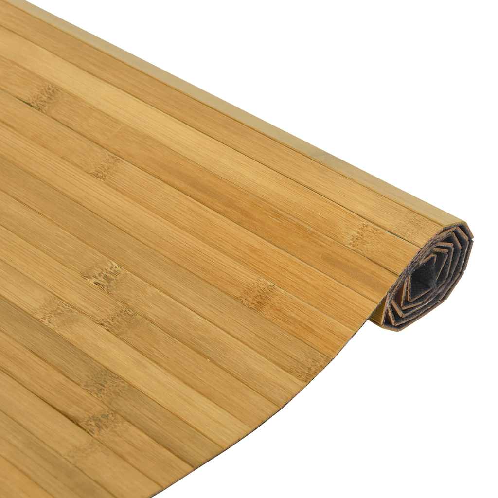 gulvtæppe 80x500 cm rektangulær bambus naturfarvet