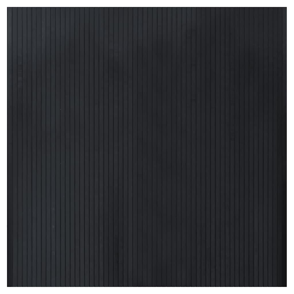 gulvtæppe 100x100 cm rektangulær bambus sort