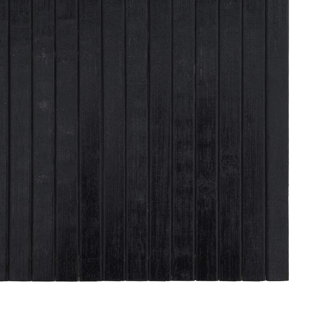 gulvtæppe 100x100 cm rektangulær bambus sort