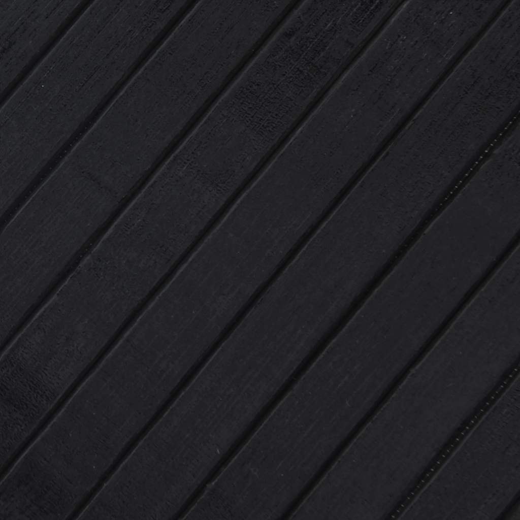 gulvtæppe 100x100 cm rektangulær bambus sort