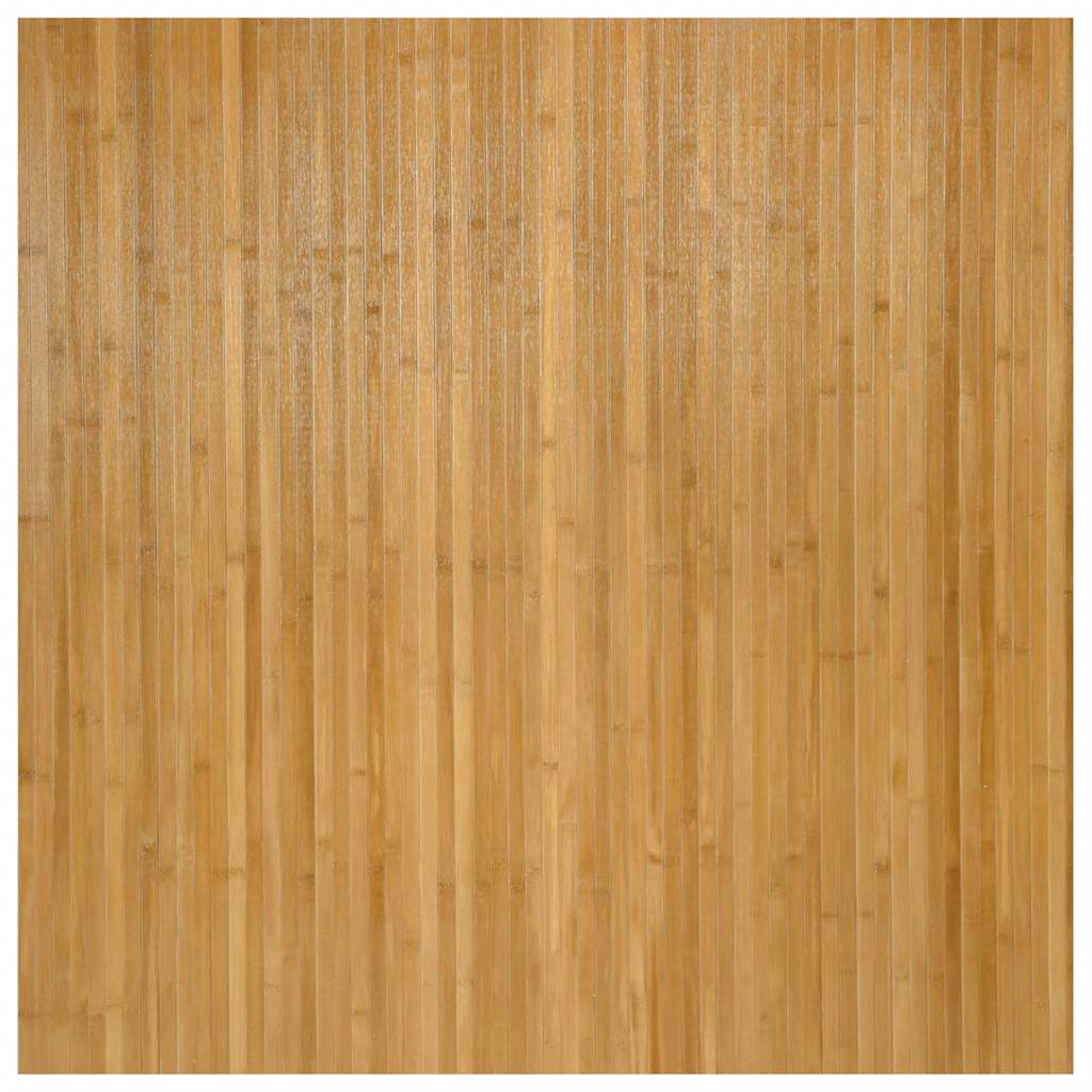 gulvtæppe 100x100 cm rektangulær bambus naturfarvet