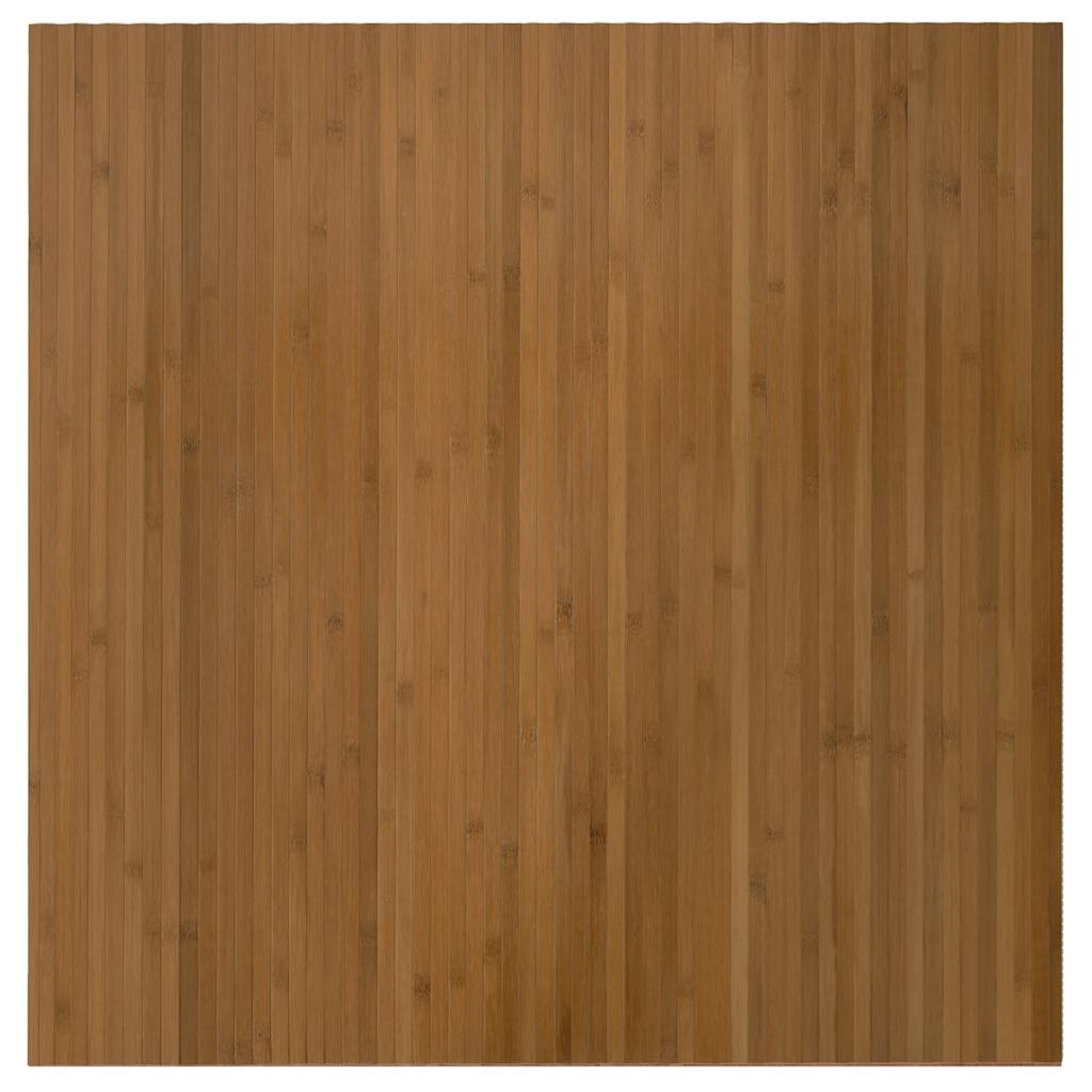 gulvtæppe 100x100 cm rektangulær bambus brun