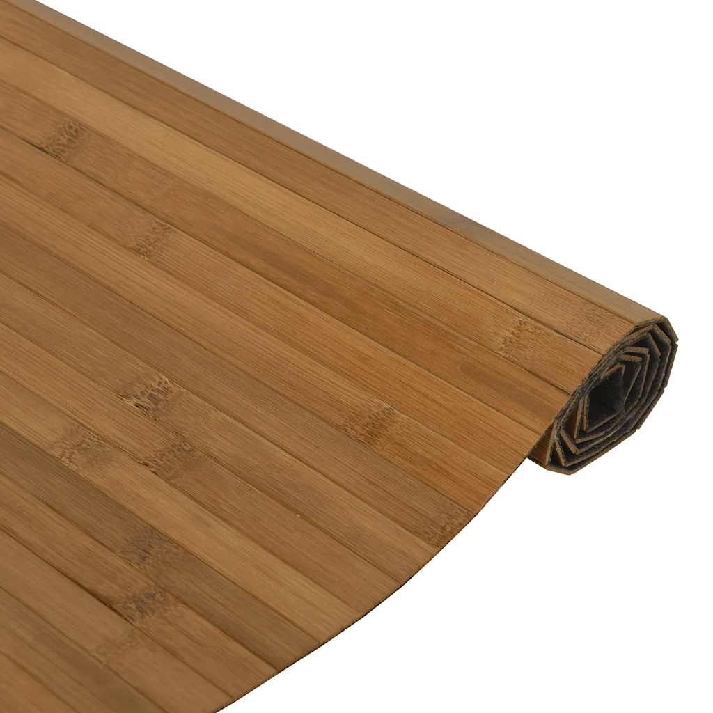 gulvtæppe 100x100 cm rektangulær bambus brun
