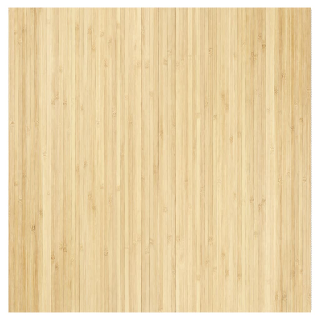 gulvtæppe 100x100 cm rektangulær bambus lys naturfarvet