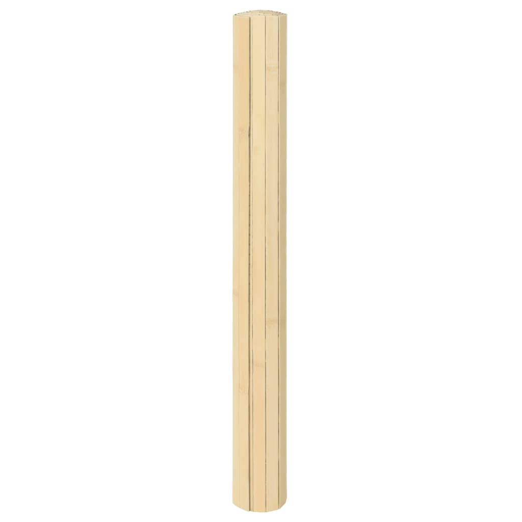 gulvtæppe 100x100 cm rektangulær bambus lys naturfarvet