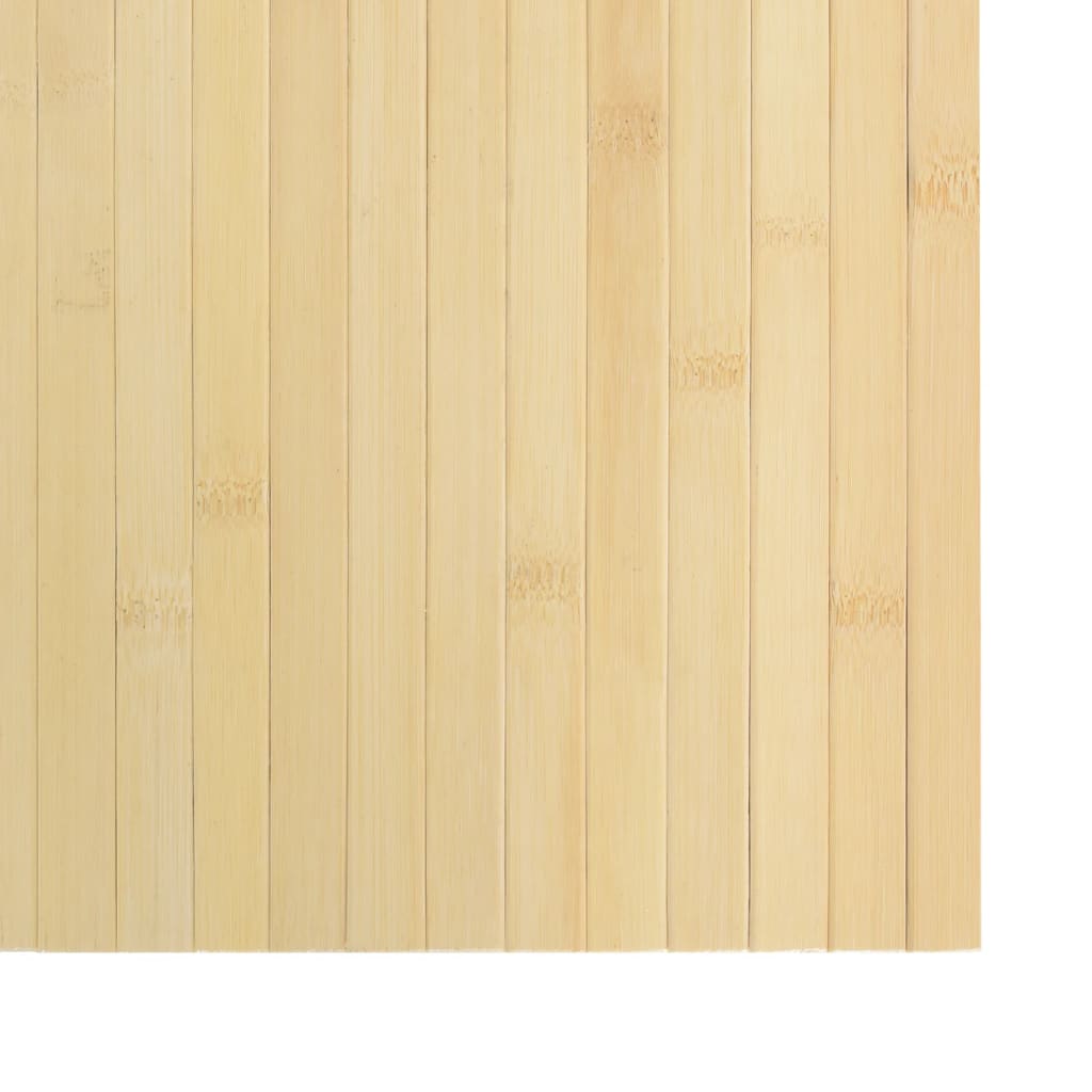 gulvtæppe 100x100 cm rektangulær bambus lys naturfarvet