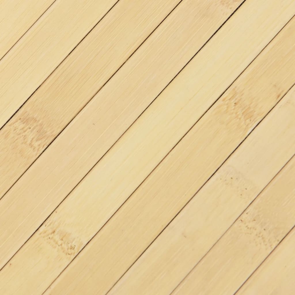 gulvtæppe 100x100 cm rektangulær bambus lys naturfarvet