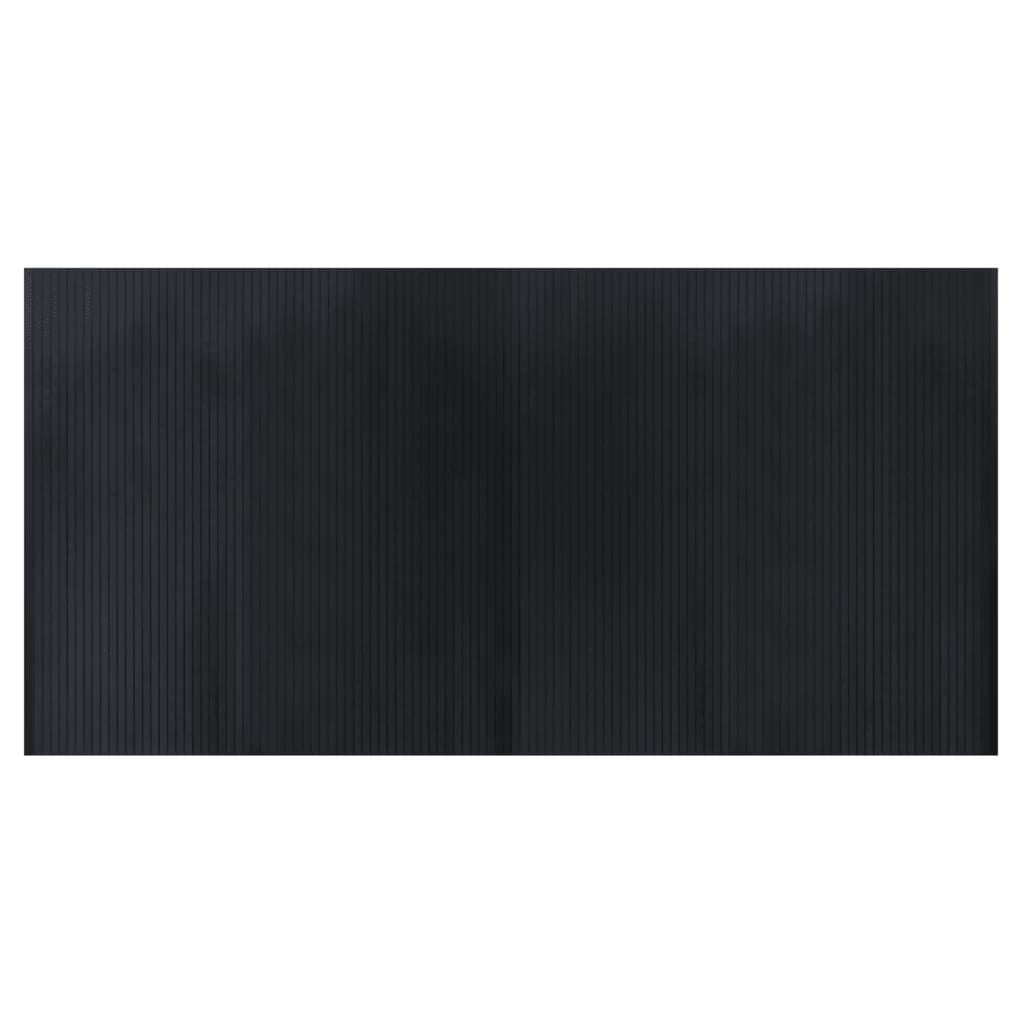 gulvtæppe 100x200 cm rektangulær bambus sort