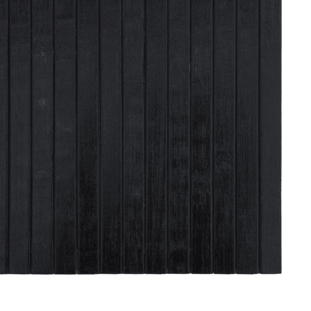 gulvtæppe 100x200 cm rektangulær bambus sort