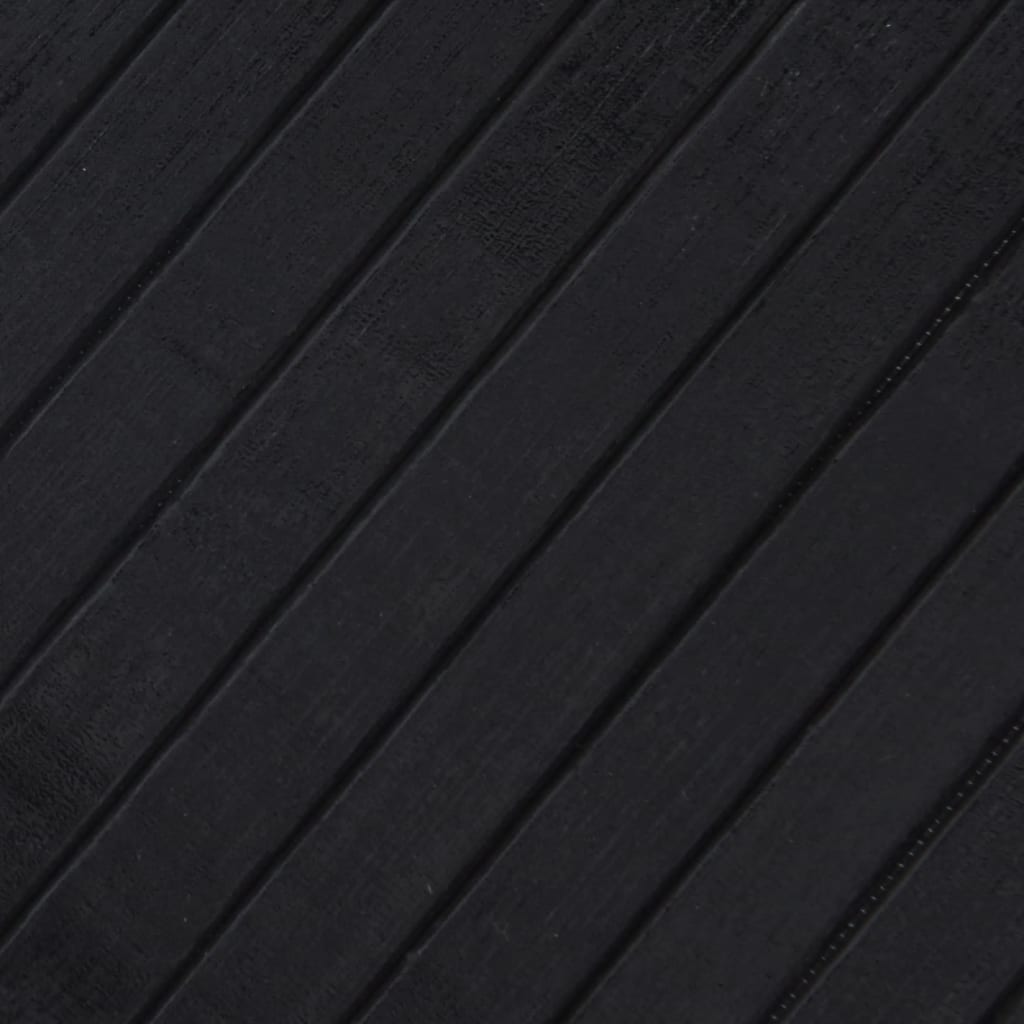 gulvtæppe 100x200 cm rektangulær bambus sort