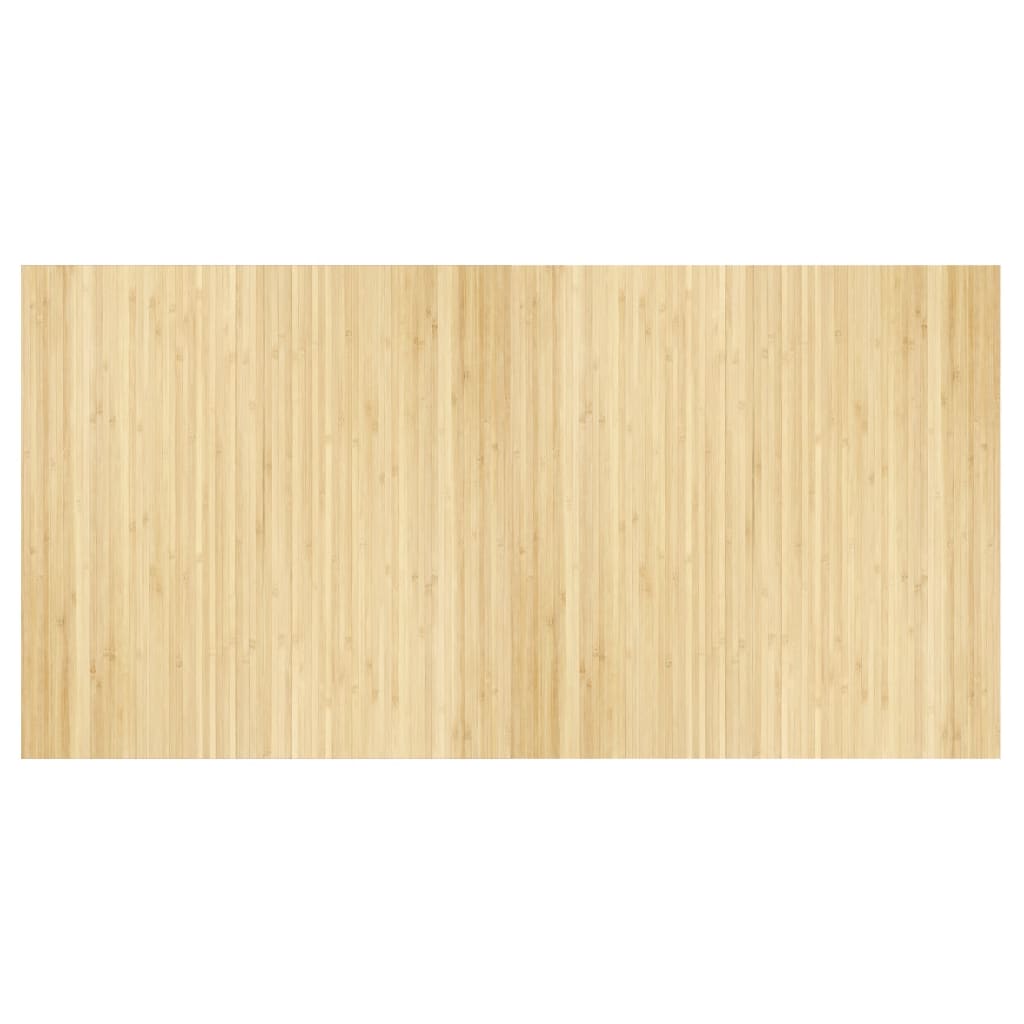 gulvtæppe 100x200 cm rektangulær bambus lys naturfarvet