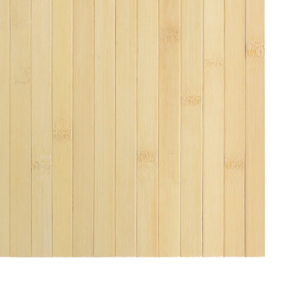 gulvtæppe 100x200 cm rektangulær bambus lys naturfarvet