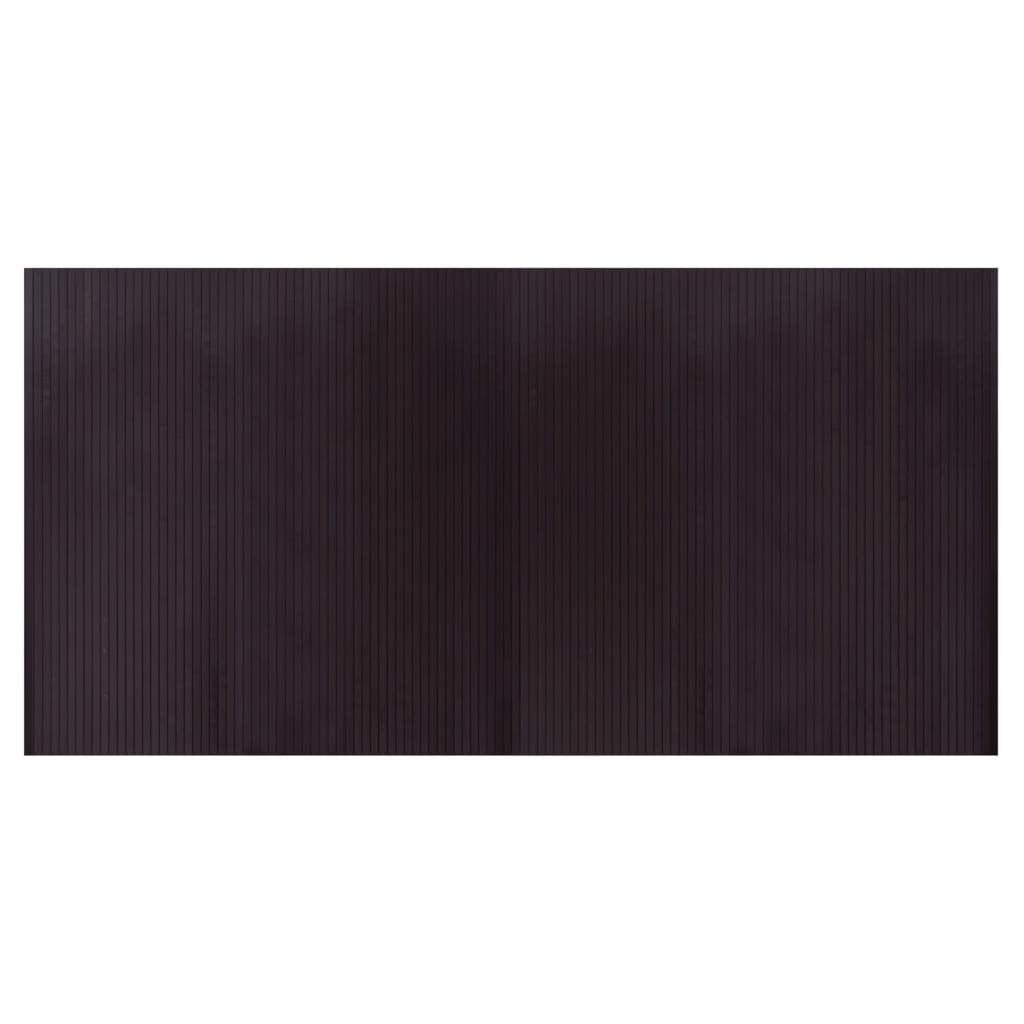 gulvtæppe 100x200 cm rektangulær bambus mørkebrun