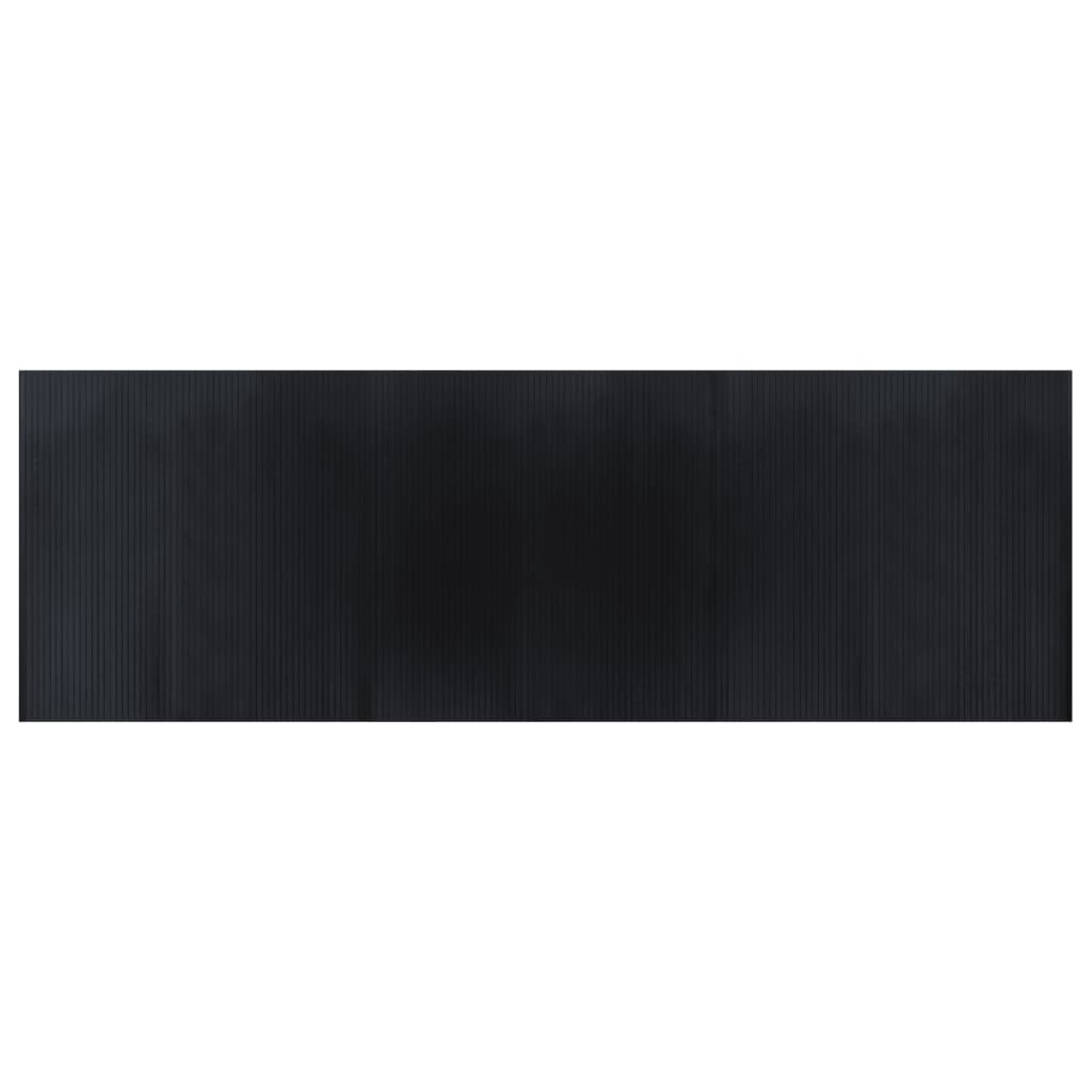 gulvtæppe 100x300 cm rektangulær bambus sort