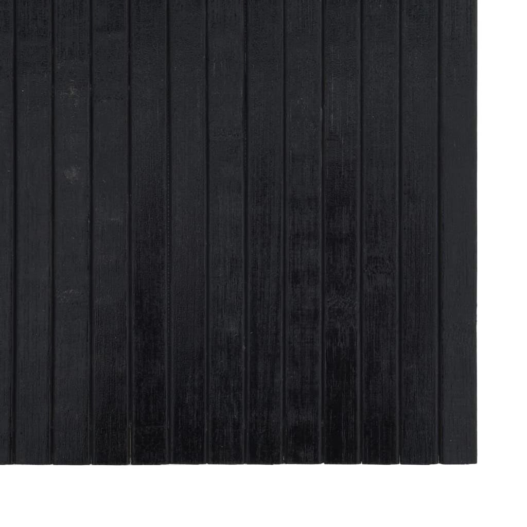 gulvtæppe 100x300 cm rektangulær bambus sort