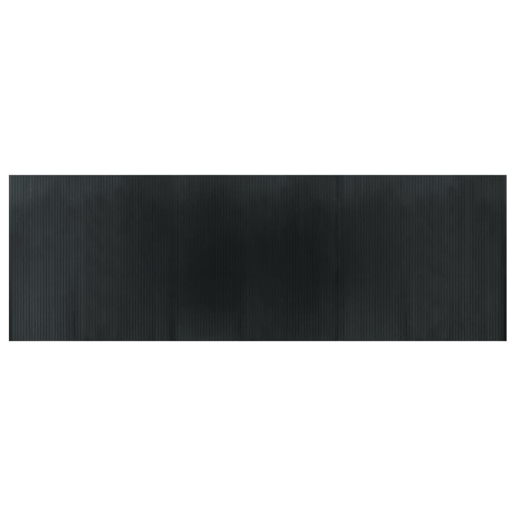 gulvtæppe 100x300 cm rektangulær bambus grå
