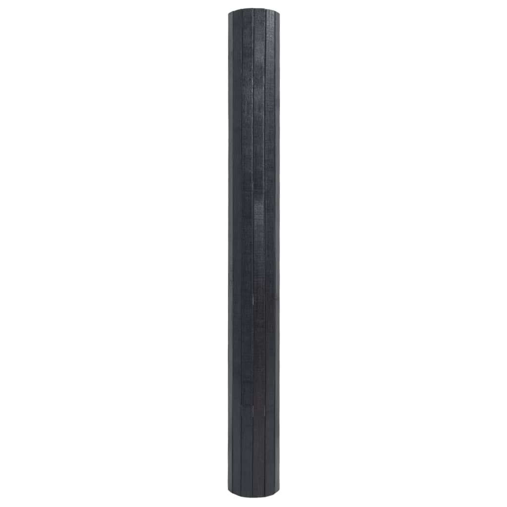 gulvtæppe 100x300 cm rektangulær bambus grå