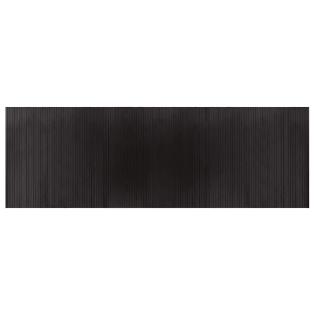 gulvtæppe 100x300 cm rektangulær bambus mørkebrun