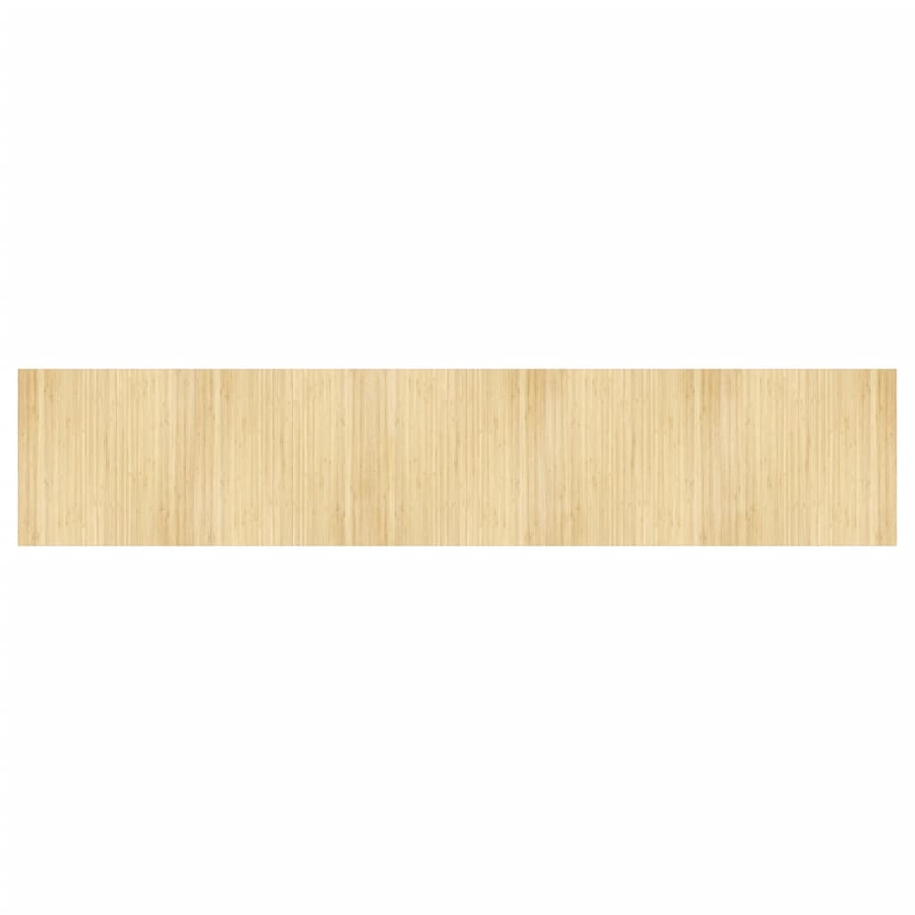 gulvtæppe 100x500 cm rektangulær bambus lys naturfarvet
