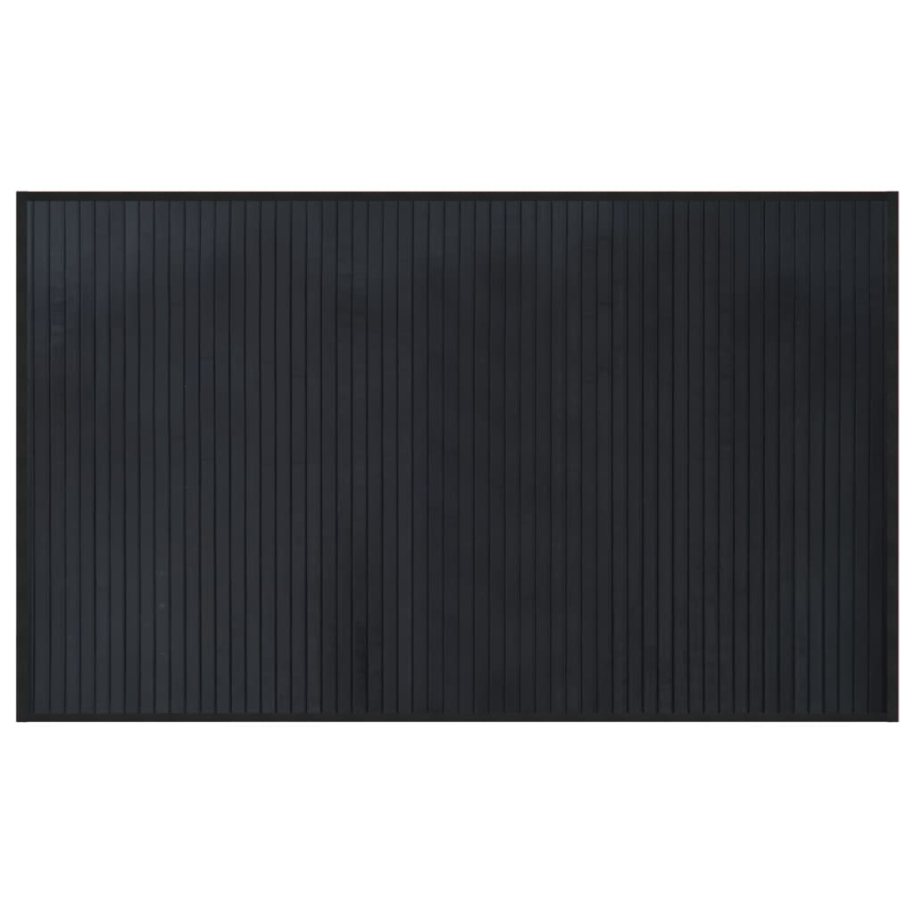 gulvtæppe 60x100 cm bambus sort