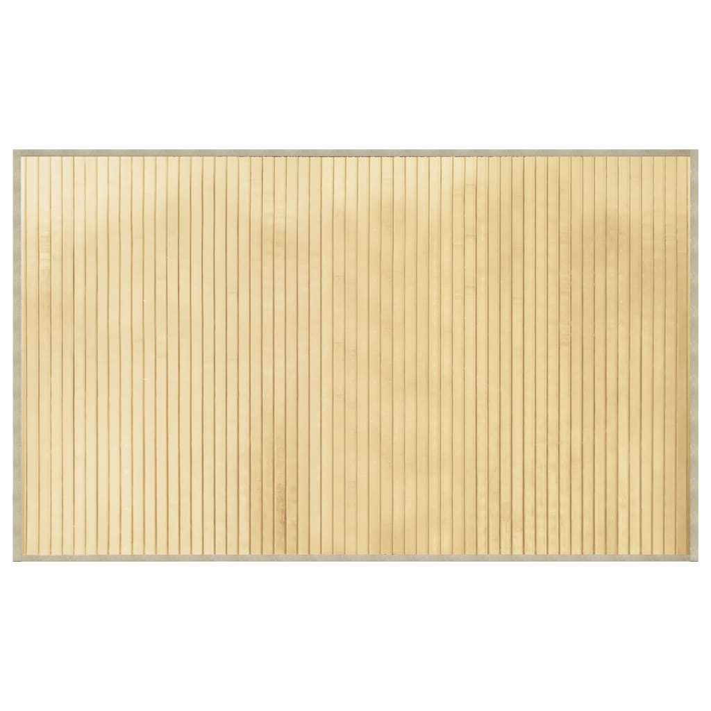 gulvtæppe 60x100 cm rektangulær bambus lys naturfarvet