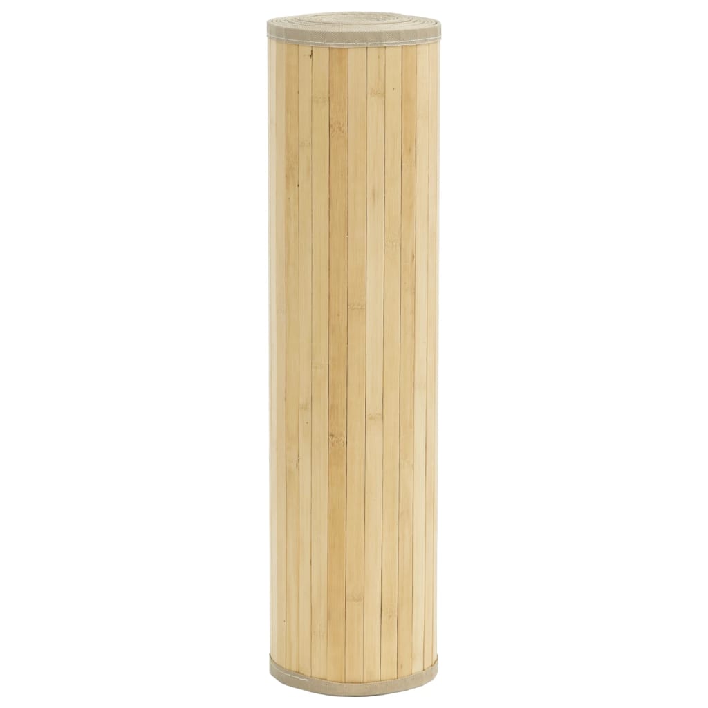 gulvtæppe 60x100 cm rektangulær bambus lys naturfarvet