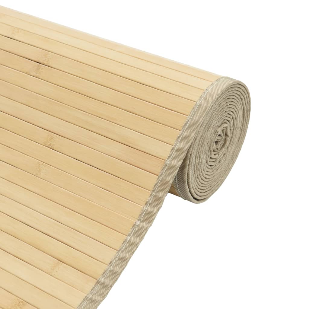 gulvtæppe 60x100 cm rektangulær bambus lys naturfarvet