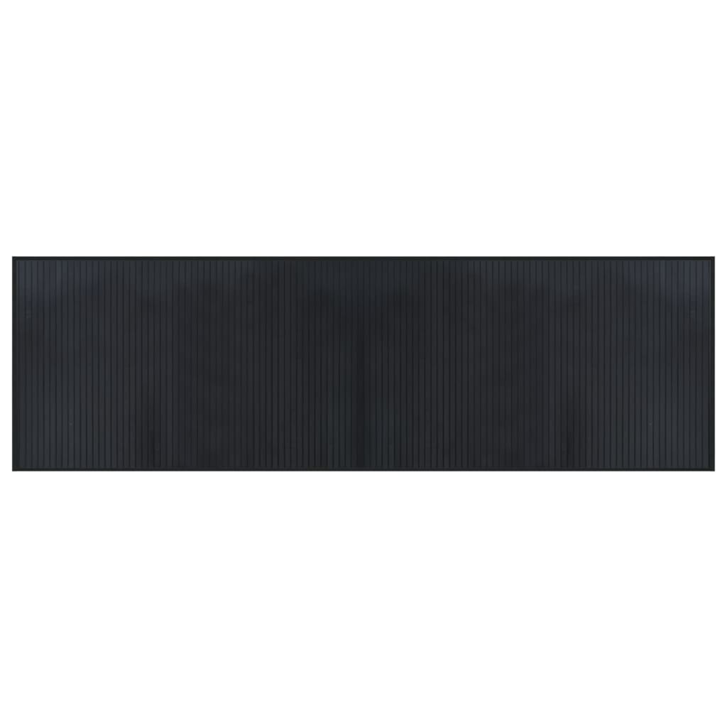 gulvtæppe 60x200 cm rektangulær bambus sort