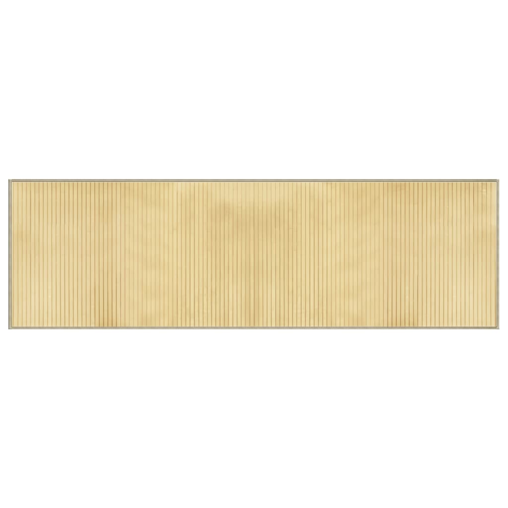 gulvtæppe 60x200 cm rektangulær bambus lys naturfarvet
