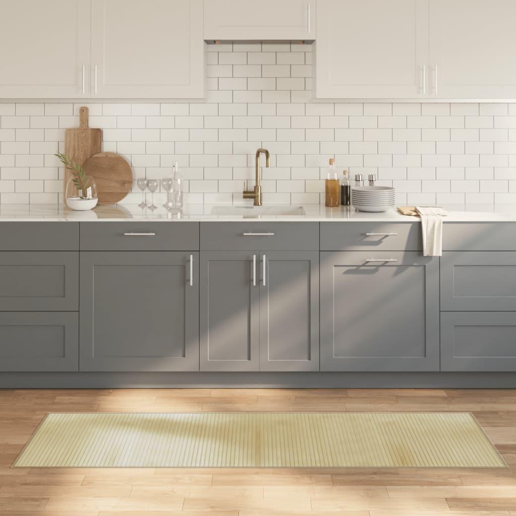 gulvtæppe 60x200 cm rektangulær bambus lys naturfarvet