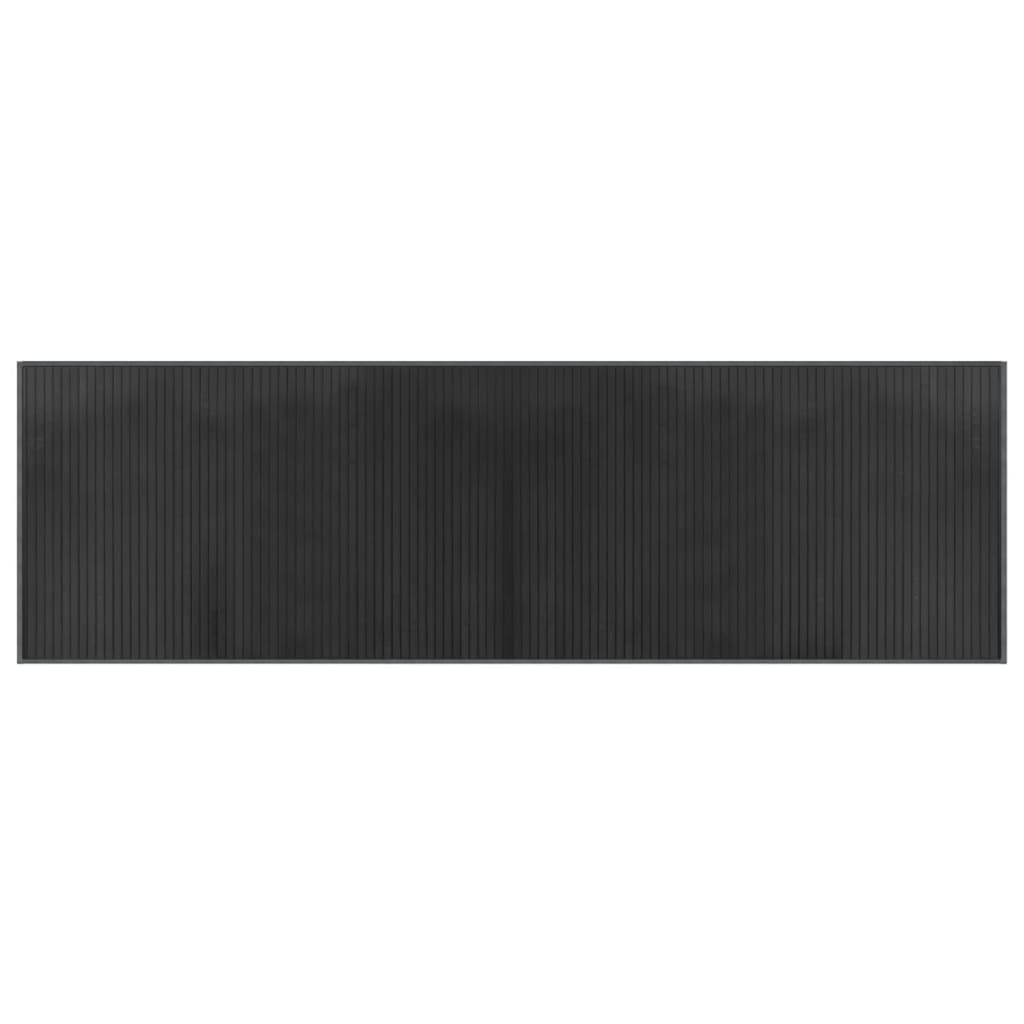 gulvtæppe 60x200 cm rektangulær bambus grå