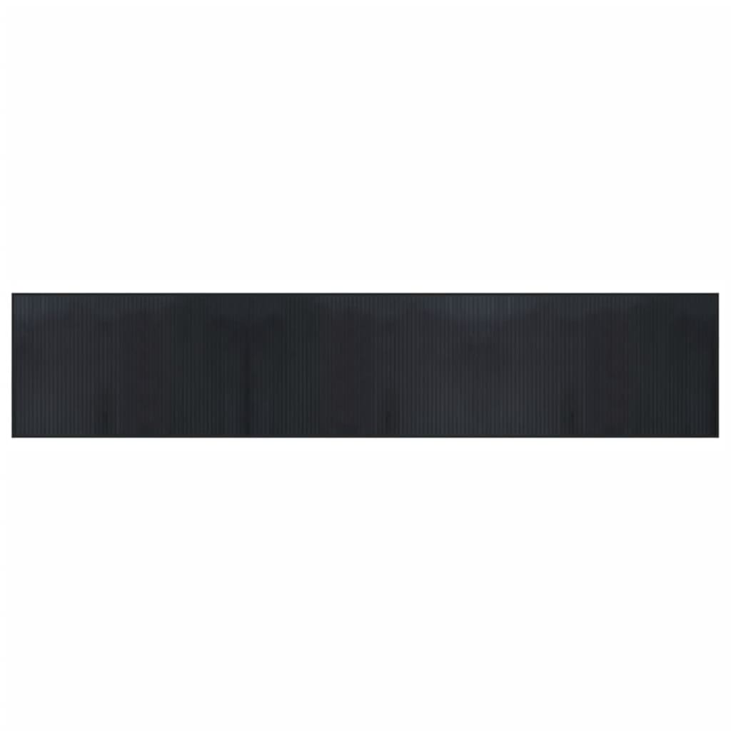 gulvtæppe 60x300 cm rektangulær bambus sort