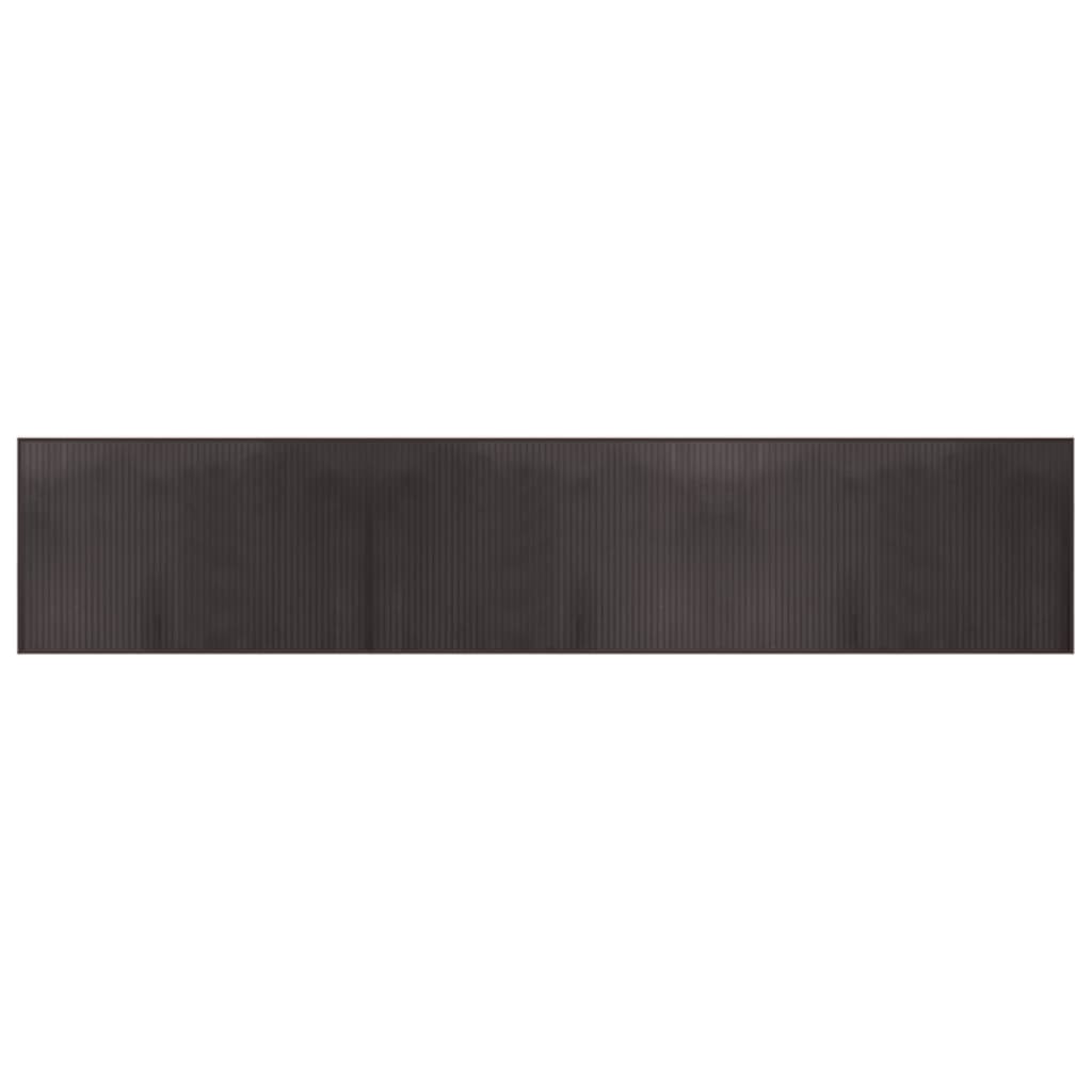 gulvtæppe 60x300 cm rektangulær bambus mørkebrun