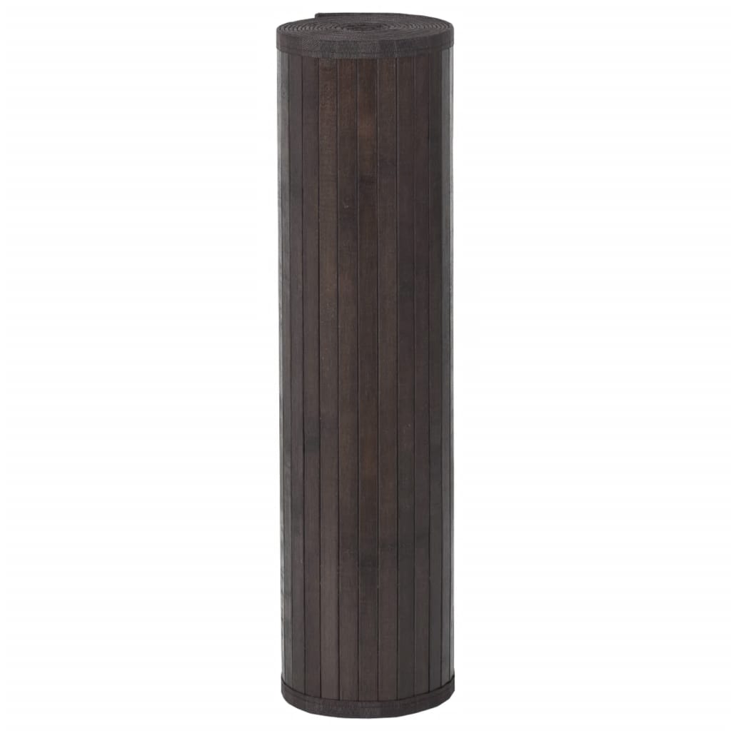 gulvtæppe 60x300 cm rektangulær bambus mørkebrun