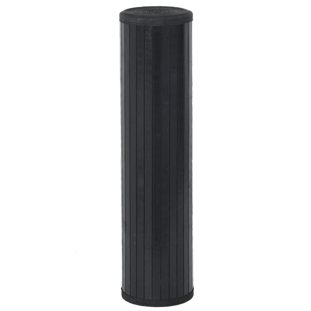 gulvtæppe 60x1000 cm bambus rektangulært sort