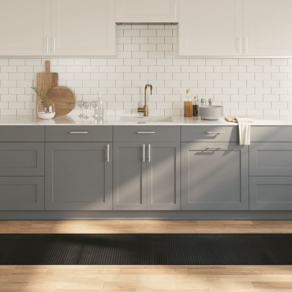 gulvtæppe 60x1000 cm bambus rektangulært sort