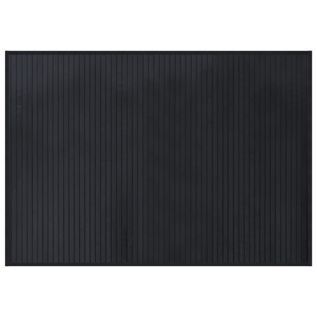 gulvtæppe 70x100 cm rektangulært bambus sort