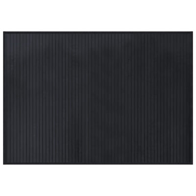 gulvtæppe 70x100 cm rektangulært bambus sort