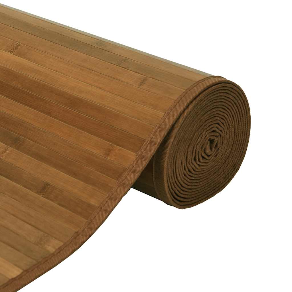 gulvtæppe 70x100 cm rektangulær bambus brun