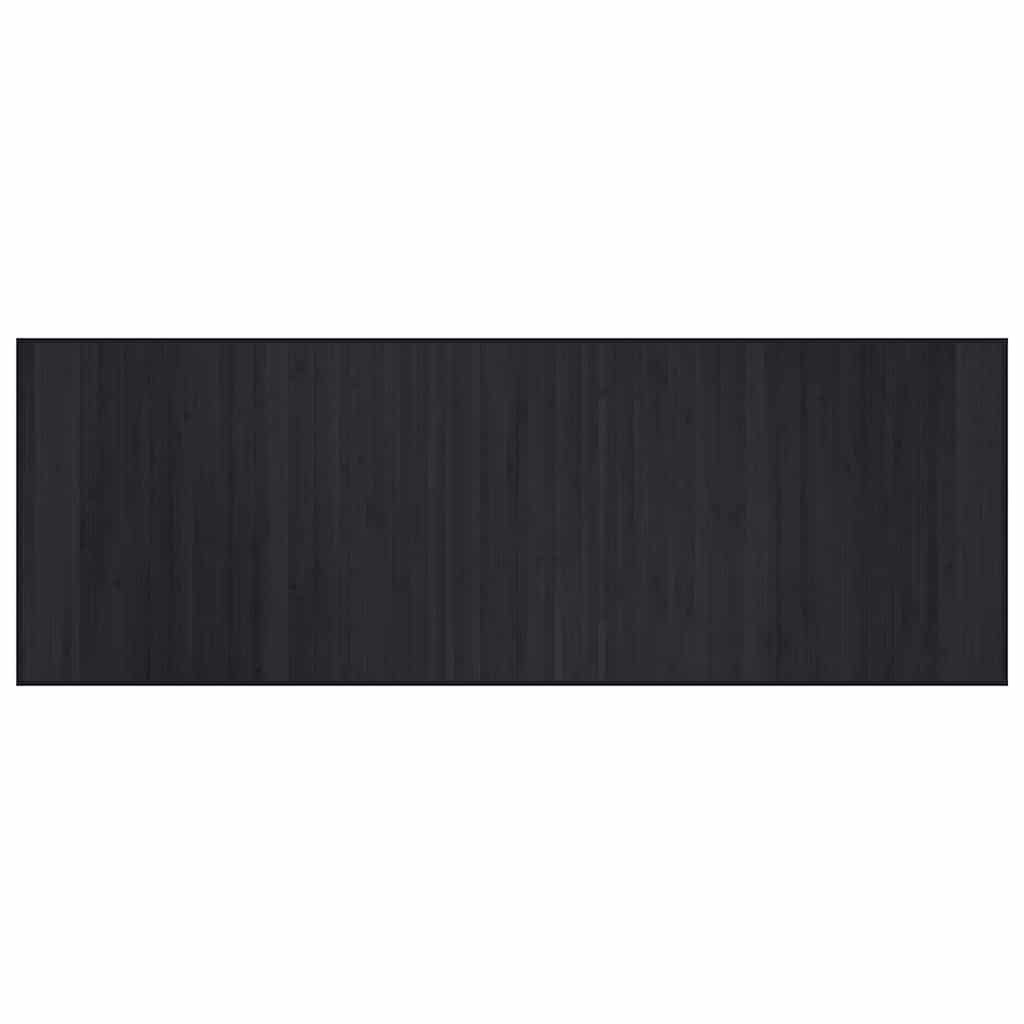 gulvtæppe 70x200 cm rektangulær bambus sort