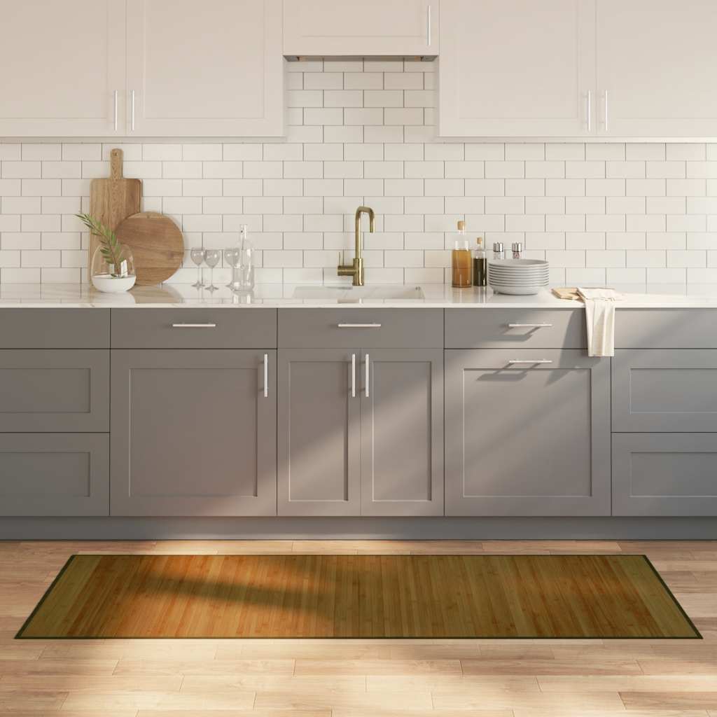 gulvtæppe 70x200 cm rektangulær bambus brun