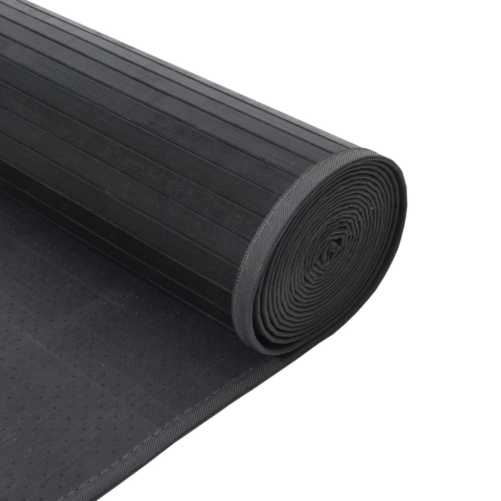 gulvtæppe 70x300 cm rektangulær bambus grå