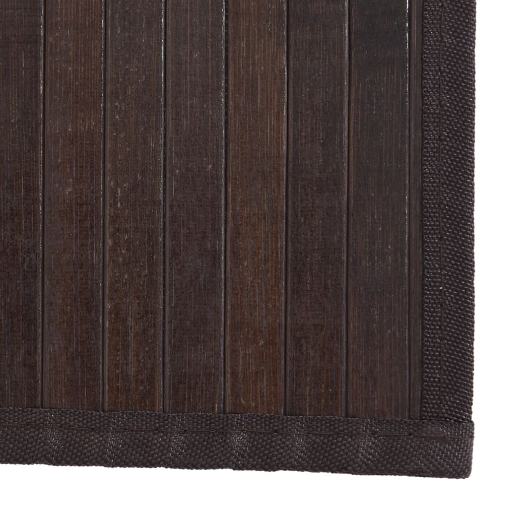 gulvtæppe 80x100 cm rektangulær bambus mørkebrun